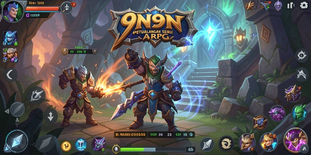 Menampilkan aksi seru dalam gameplay ARPG 9N9N.