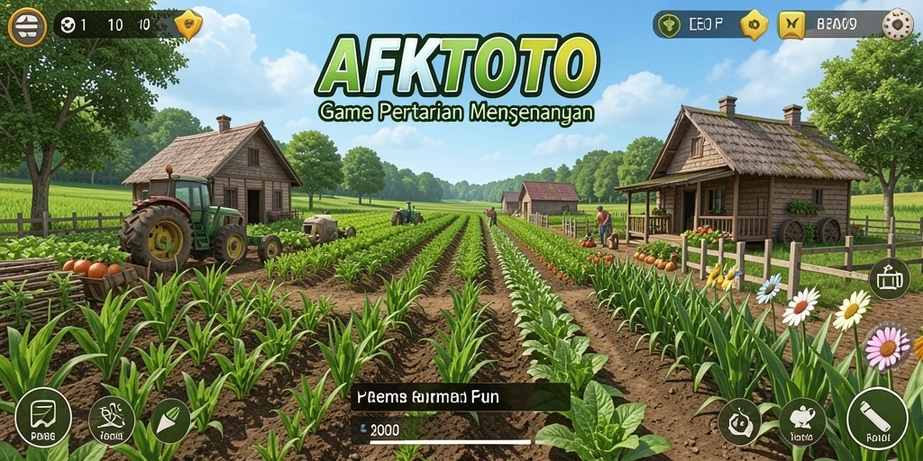 Tampilan gameplay AFKTOTO yang menampilkan aktivitas bertani yang seru.