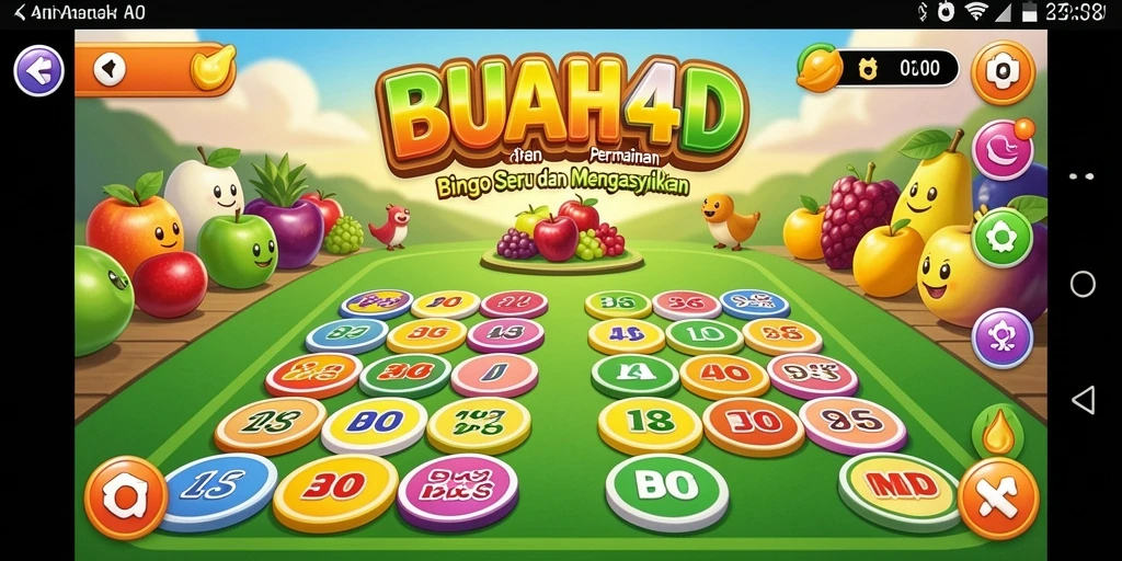 Tampilan gameplay BUAH4D dengan suasana Bingo yang seru.