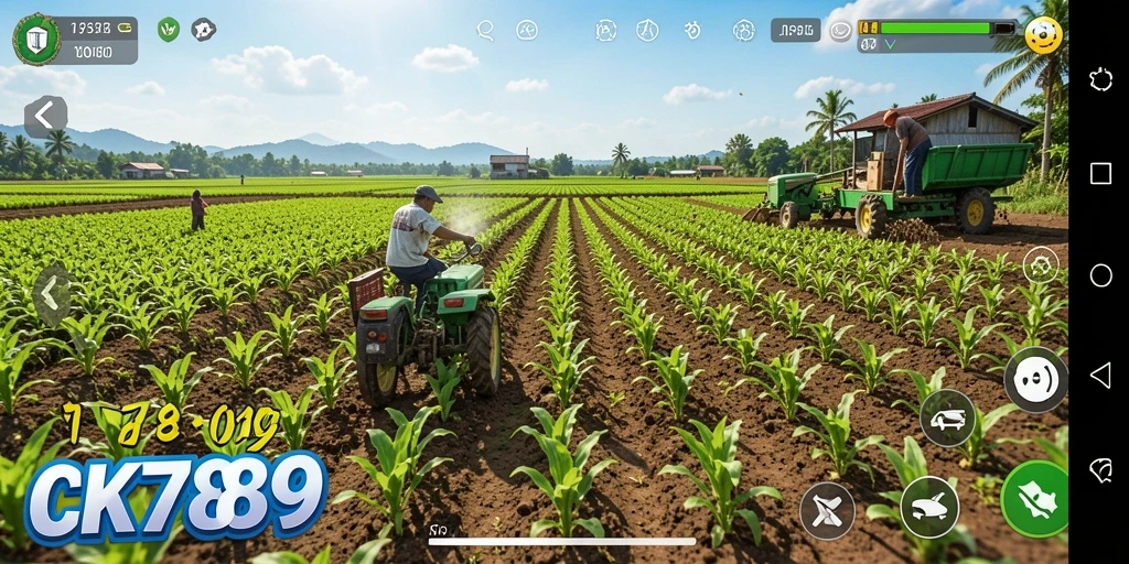 Screenshot CK789 menampilkan gameplay pertanian yang menyenangkan.