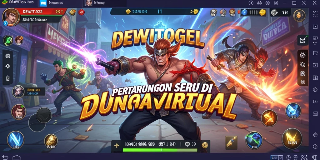 Tangkapan layar gameplay DEWITOGEL menampilkan aksi pertarungan yang intens.
