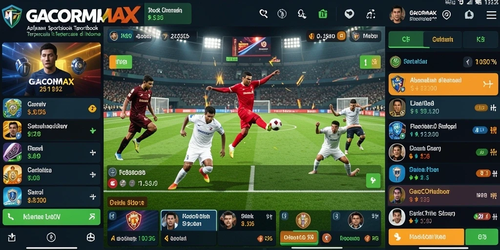 Screenshot GACORMAX menunjukkan tampilan antarmuka taruhan olahraga yang menarik.
