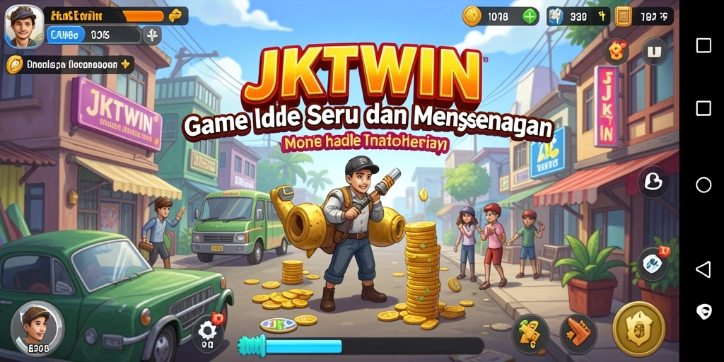 Screenshot JKTWIN menampilkan aksi gameplay seru dan karakter lucu.