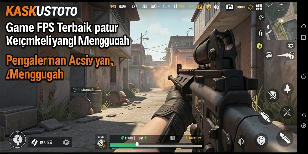 Tampilan gameplay mendebarkan di KASKUSTOTO dengan aksi tembak-menembak intens.