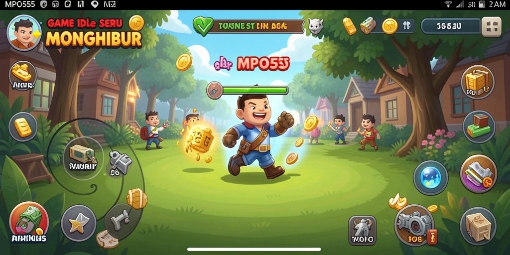 Tampilan gameplay MPO555 menampilkan elemen Idle yang menarik dan mendebarkan.