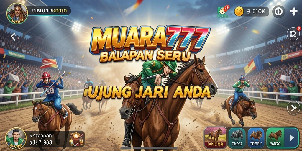 Screenshot utama MUARA777 menampilkan balapan intens dengan grafik luar biasa.