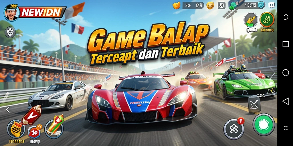 Gameplay balap seru dari NEWIDN dengan grafik menakjubkan.