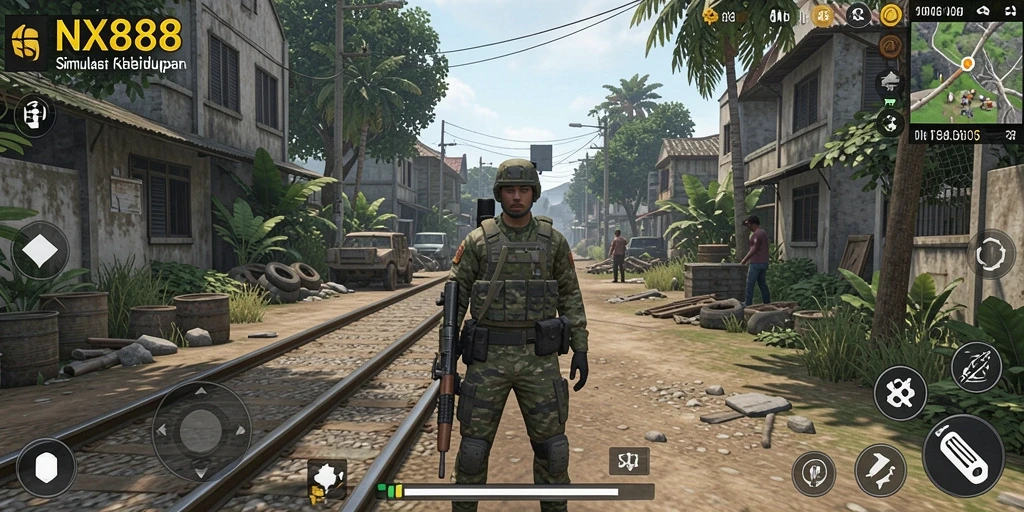 Tampilan gameplay NX888 yang realistik dan menyenangkan.