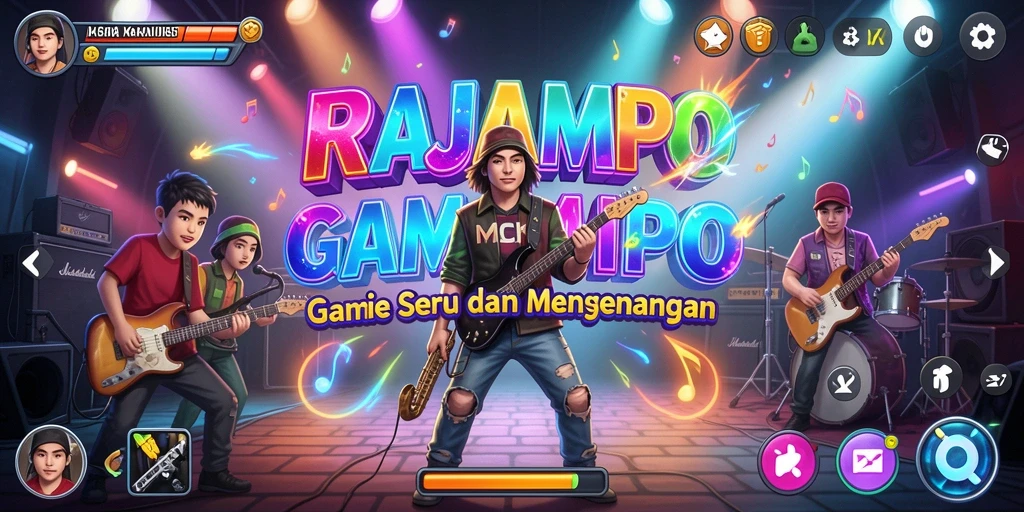Screenshot gameplay RAJAMPO yang menunjukkan pengalaman musik seru.