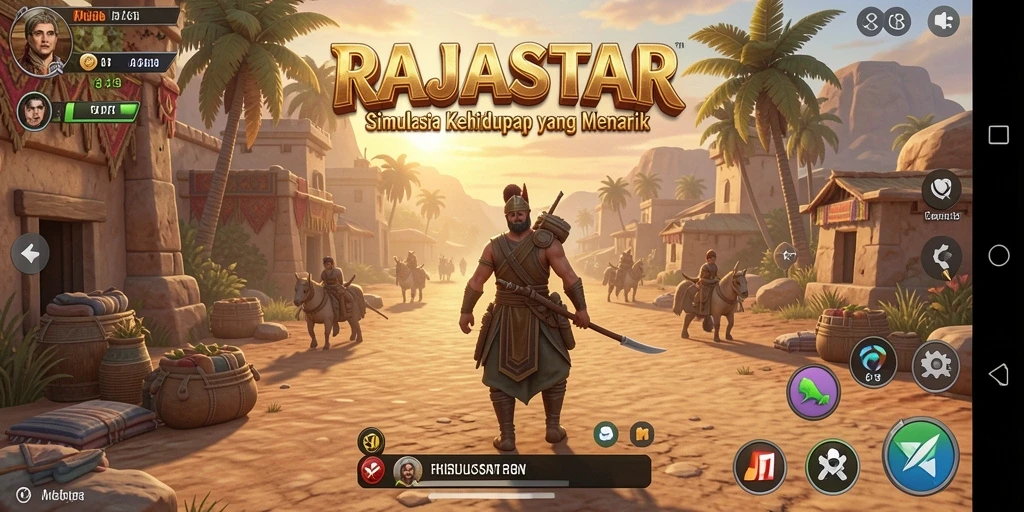 Tampilan gameplay menarik dalam RAJASTAR dengan interaksi kehidupan.