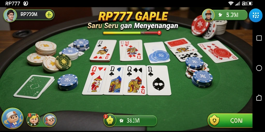 Tampilan screenshot RP777 yang menampilkan gameplay Gaple yang seru.