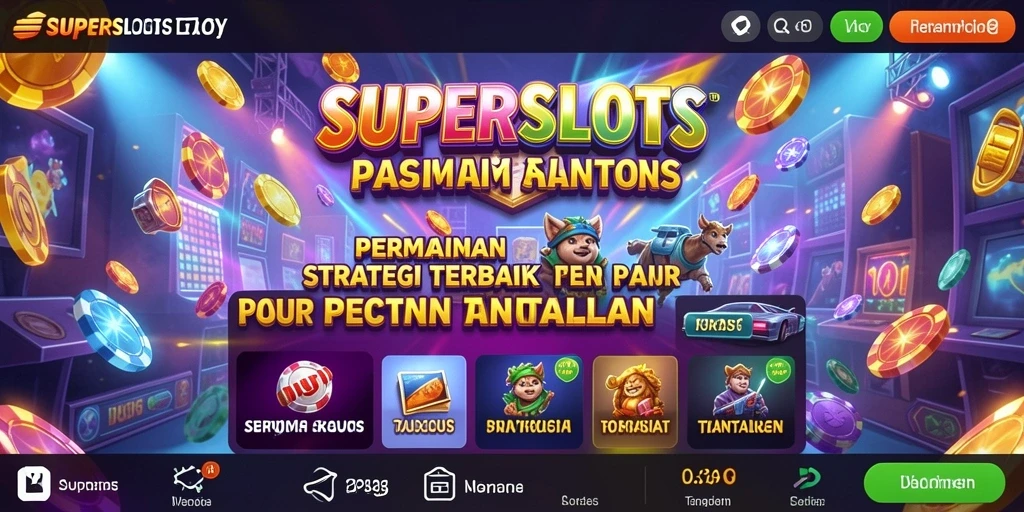 Tampilan gameplay SUPERSLOTS dengan strategi yang menantang di layar.