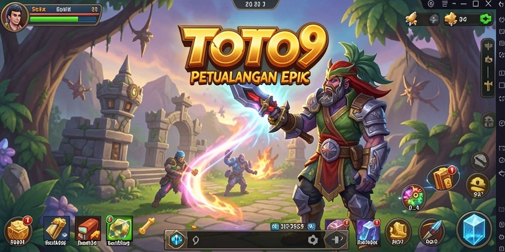 Gameplay mendalam TOTO9 dengan petualangan RPG yang seru.